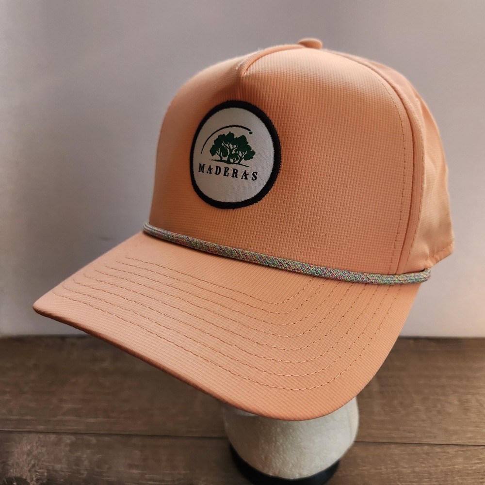 Maderas Golf Club Imperial Strapback Adjustable Small Fit Peach Baseball Hat Cap